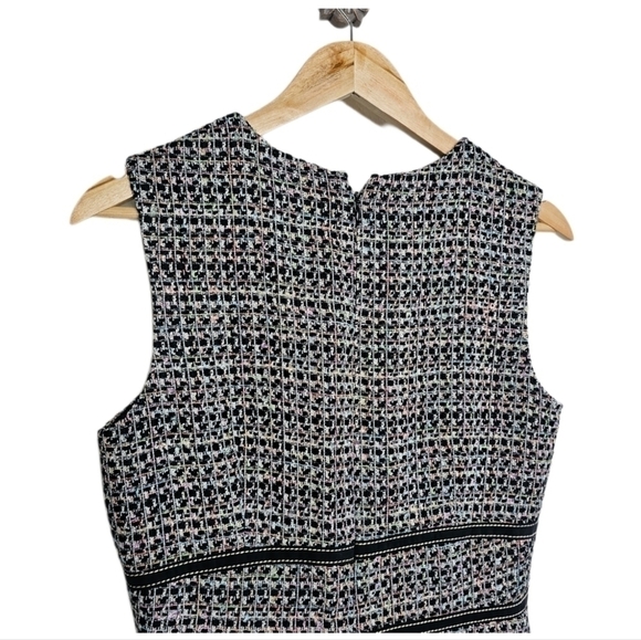 David Meister sheath tweed multicolor midi sleeveless dress size 10 - Picture 4 of 8